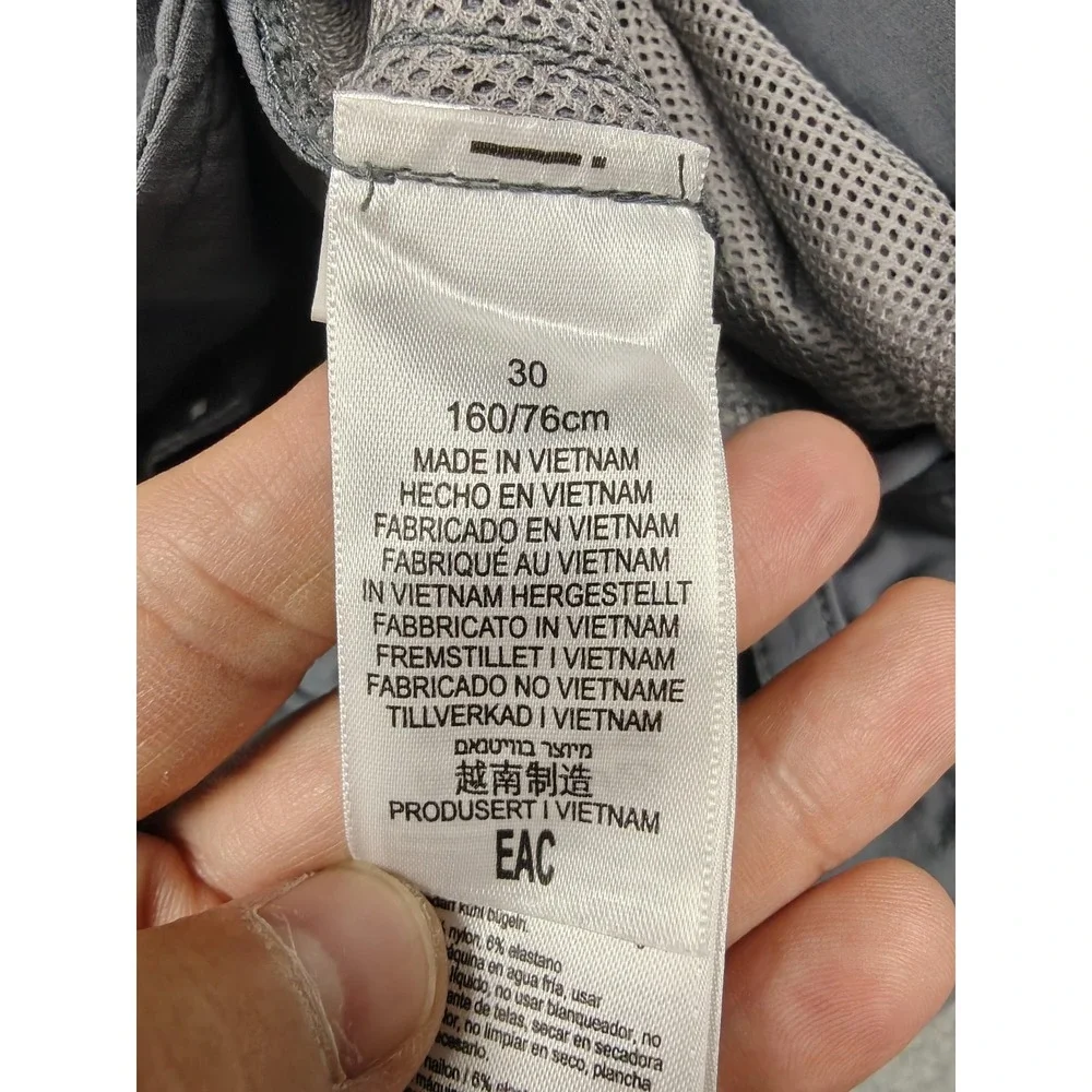 ExOfficio Pants Mens 30x30 Gray Nylon Stretch Cargo Hiking Travel Quick Dry